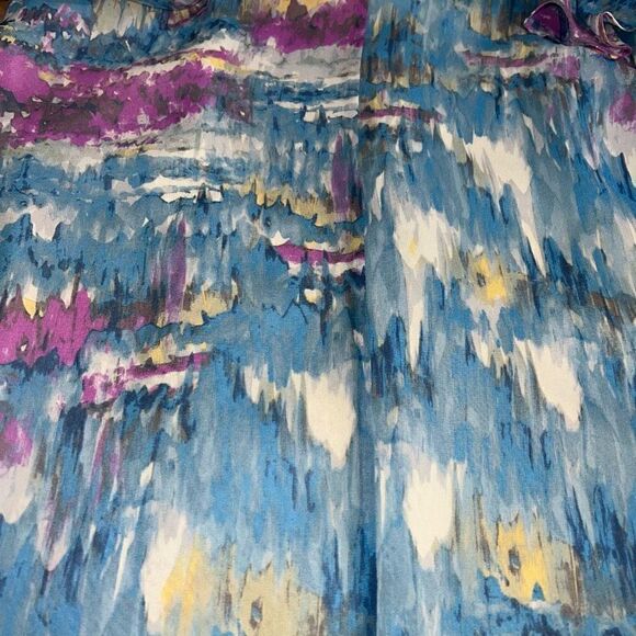 Banana Republic Multi-Color Silk Blouse, Flutter Sleeves & Ruffle Bib, Women’s M - Picture 11 of 11